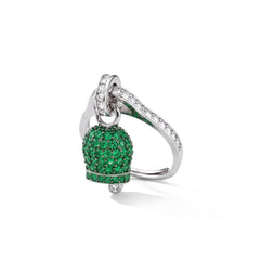 Anello Campanella di Capri con Zirconi Verdi