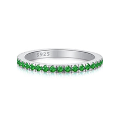 Anello Eternity Veretta con Zirconi Verde Smeraldo 2 mm