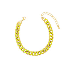 Bracelet Groumette Émaillé Jaune
