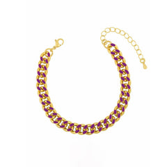Bracelet Gourmette Émaillé Violet