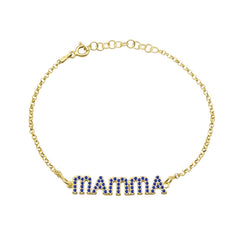 Bracelet Maman Zirconium Bleu