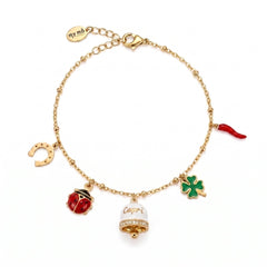 Bracciale Portafortuna con Campanella "Capri" Bianca