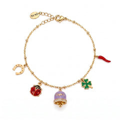 Bracciale Portafortuna con Campanella "Capri" Glicine