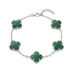 Bracciale Quadrifoglio con Malachite