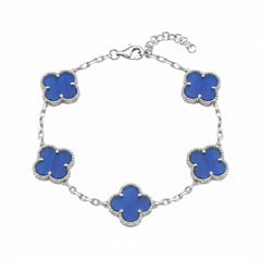 Bracciale Quadrifoglio con Onice Blu