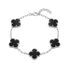 Bracciale Quadrifoglio con Onice Nero