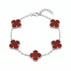 Bracciale Quadrifoglio con Onice Rosso