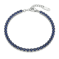 Bracciale Tennis con Zirconi Blu 3 mm