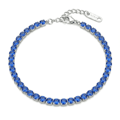Bracciale Tennis con Zirconi Blu Elettrico 3 mm