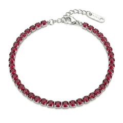 Bracciale Tennis con Zirconi Rossi 3 mm