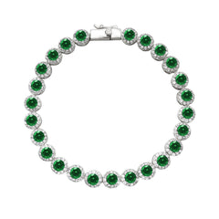 Bracelet Tennis Fleur Verte