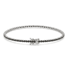 Bracelet Tennis zirconi noirs 2 mm