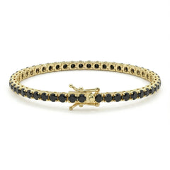 Bracelet Tennis zircones Noirs 3 mm
