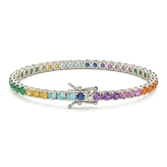 Bracelet Tennis zircones Arc-en-ciel 3 mm