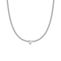 Collier Choker Tennis Cœur Blanc