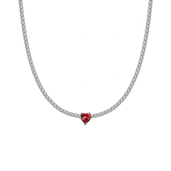 Collier Choker Tennis Cœur Rouge