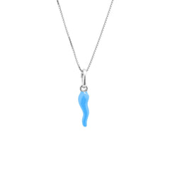Collana Corno Azzurro Portafortuna