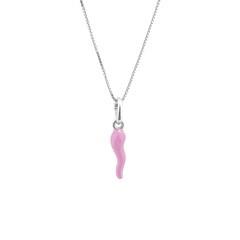 Collana Corno Rosa Portafortuna