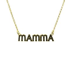 Collier Maman Zirconiums Noirs