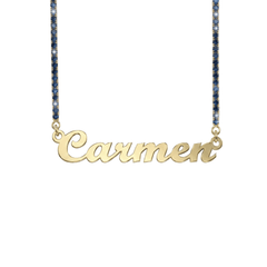 Collier Nom Tennis Bleu