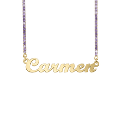 Collier Nom Tennis Lilas