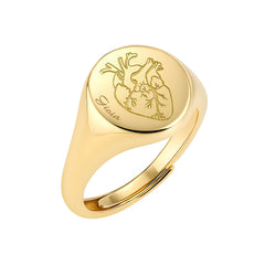 Anello Chevalier Anatomisches Herz mit Personalisierung