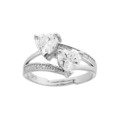 Bague double Cœur Blanc