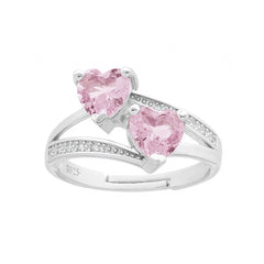Bague double Cœur Rose