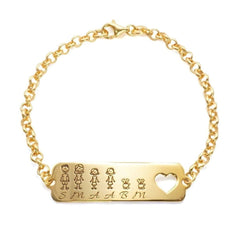Bracciale Famiglia Componibile con Cuore traforato