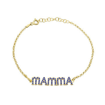 Bracciale Mamma Zirconi Blu - My Mo Gioielli