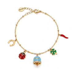 Bracciale Portafortuna con Campanella "Capri" Azzurra
