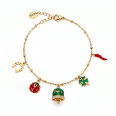 Bracciale Portafortuna con Campanella "Capri" Verde
