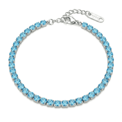 Bracciale Tennis con Zirconi Azzurri 3 mm