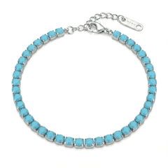 Bracciale Tennis con Zirconi Turchese Opaco 3 mm