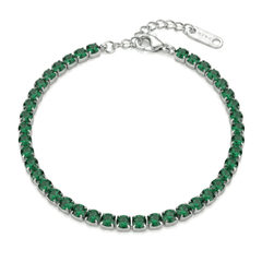 Bracciale Tennis con Zirconi Verdi 3 mm