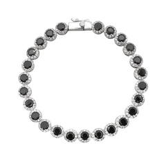 Bracelet Tennis Fleur Noire