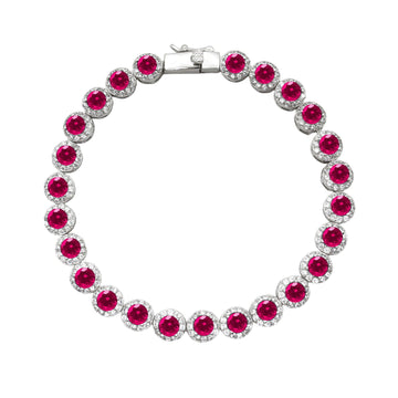 Bracciale Tennis Fiore Rosso Magenta - My Mo Gioielli