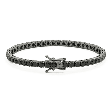 Bracciale Tennis zirconi Neri Finitura Rutenio 3 mm - My Mo Gioielli
