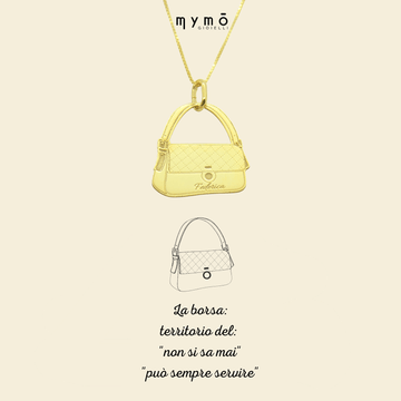Collana Borsa Trapuntata con Nome - My Mo Gioielli