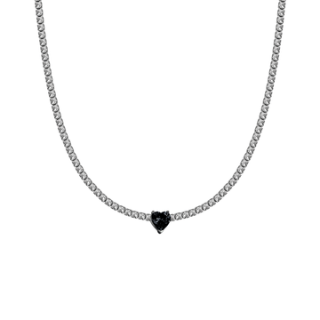 Collana Choker Tennis Cuore Nero - My Mo Gioielli