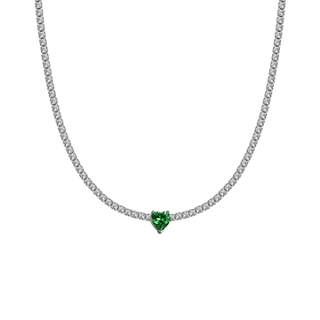 Collana Choker Tennis Cuore Verde - My Mo Gioielli