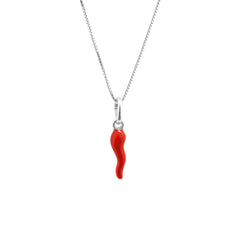 Collana Corno Rosso Fuoco Portafortuna