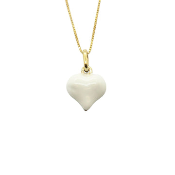 Collana Cuore Bombato Smaltato Bianco - My Mo Gioielli