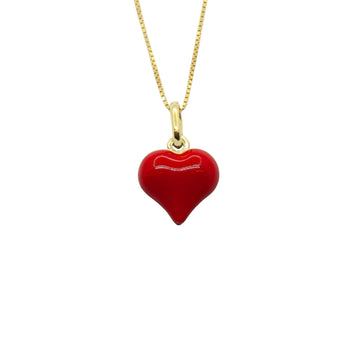 Collana Cuore Bombato Smaltato Rosso - My Mo Gioielli