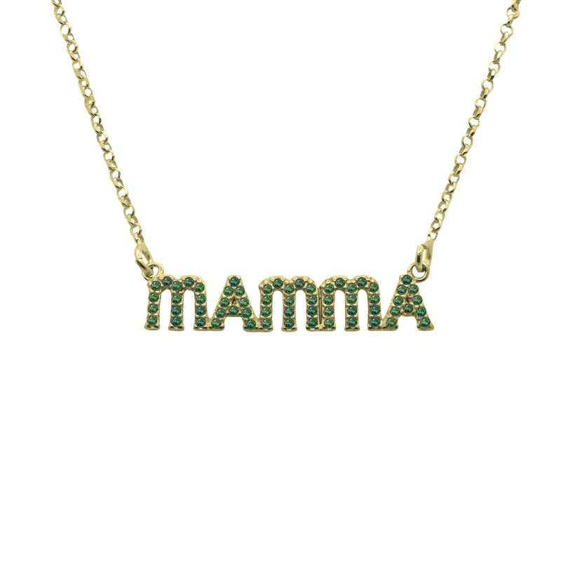 Collana Mamma Zirconi Verdi - My Mo Gioielli