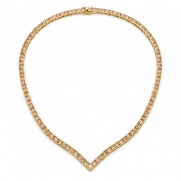 Collana Tennis V Champagne Taglio Carrè 3 mm - My Mo Gioielli